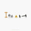 Triangle Tragus Stud, Threadless Flat Back Earring, Minimalist Style, A-SS730
