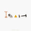 Triangle Tragus Stud, Threadless Flat Back Earring, Minimalist Style, A-SS729 SS565