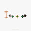 Square Emerald Tragus Stud, Threadless Flat Back Earring, Minimalist Style, A-SS557