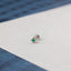 Square Emerald Tragus Stud, Threadless Flat Back Earring, Minimalist Style, A-SS557