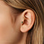 Emerald Flower Tragus Stud, Threadless Flat Back Earring, Minimalist Style, A-SS572