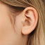 2-Leaf Clear Tragus Stud, Threadless Flat Back Earring, Minimalist Style, A-SS547