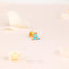 Turquoise Flower Tragus Stud, Threadless Flat Back Earring, Minimalist Style, A-SS570