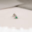 Triangle Emerald Lip Stud, Threadless Flat Back, Minimalist Style, A-SS555