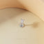 White Baguette Lip Stud, Threadless Flat Back, Minimalist Style, A-SS900
