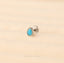 Teardrop Turquoise Lip Stud, Threadless Flat Back, Minimalist Style, A-SS596
