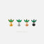 Emerald 3-Leaf Lip Stud, Threadless Flat Back, Minimalist Style, A-SS550