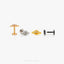Planet Nose Stud, Threadless Flat Back, Minimalist Style, A-SS911
