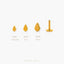 Teardrop Shape Nose Stud, Threadless Flat Back, Minimalist Style, A-SS724