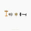 Sunflower Nose Stud, Threadless Flat Back, Minimalist Style, A-SS995