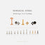Square Stone Nose Stud, Threadless Flat Back, Minimalist Style, A-SS556