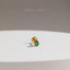 Teardrop Emerald Nose Stud, Threadless Flat Back, Minimalist Style, A-SS595