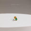 Teardrop Emerald Nose Stud, Threadless Flat Back, Minimalist Style, A-SS595
