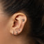 Black Twinkle Stars Stud, Threadless Flat Back Earring, Minimalist Style, A-SS1138