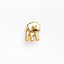 a gold elephant pin with a baby elephant on it's back