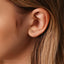CZ Bar Stud, Threadless Flat Back Earring, Minimalist Style, A-SS590