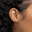 a close up of a person's ear with a gold earring