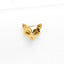 a close up of a gold ring with a fox's head
