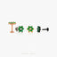 Daffodil Emerald Stud, Threadless Flat Back Earring, Minimalist Style, A-SS558