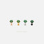 Daffodil Emerald Stud, Threadless Flat Back Earring, Minimalist Style, A-SS558