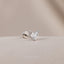 2-Leaf White Stone Stud, Threadless Flat Back Earring, Minimalist Style, A-SS547