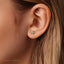 Opal Lily Flower Stud, Threadless Flat Back Earring, Minimalist Style, A-SS559