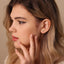 Opal Lily Flower Stud, Threadless Flat Back Earring, Minimalist Style, A-SS559