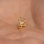 a small gold nose ring with a nose piercing