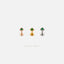 Square Emerald Stone Stud, Threadless Flat Back Earring, Minimalist Style, A-SS557