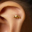 a close up of a person wearing a pair of ear piercings
