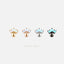 Opal Crown Stud, Threadless Flat Back Earring, Minimalist Style, A-SS585