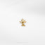 a gold brooch with a deer head on it