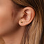 Triangle Emerald Stone Stud, Threadless Flat Back Earring, Minimalist Style, A-SS555