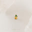 Triangle Emerald Stone Stud, Threadless Flat Back Earring, Minimalist Style, A-SS555