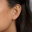 Emerald Trillium Flower Stud, Threadless Flat Back Earring, Minimalist Style, A-SS550