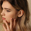 Teardrop Emerald Stud, Threadless Flat Back Earring, Minimalist Style, A-SS595