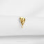 A single gold earring with a unique, abstract design is shown against a plain white background.