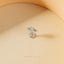 Opal and White Stud, Threadless Flat Back Earring, Minimalist Style, A-SS895