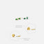 Emerald Baguette Stud, Butterfly End or Screw Ball End Earring, Minimalist Style, A-SS023 SS455