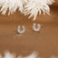 CZ Horseshoe Stud, Butterfly End or Screw Ball End Earring, Minimalist Style, A-SS825 SS826