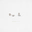 White Emerald CZ Stud, Screw Ball End Earring, Minimalist Style, A-SS205 SS206
