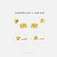 Elephant Stud, Butterfly End or Screw Ball End Earring, Minimalist Style, A-SS494 SS495