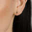 Emerald White CZ Stud, Screw Ball End Earring, Minimalist Style, A-SS205 SS206