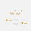 Triple White Climber Stud, Butterfly End or Screw Ball End Earring, Minimalist Style, A-SS125 SS489