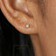 Square CZ Stud, Butterfly End or Screw Ball End Earring, Minimalist Style, A-SS144 SS751