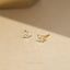 White Stone Flower Stud, Earring, Minimalist Style, A-SS039 SS040 SS321