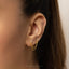 Double Piercing Chain Stud, Earring, Minimalist Style, A-SS1333