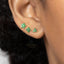 Emerald Stone Flower Stud, Earring, Minimalist Style, A-SS151 SS079 SS322