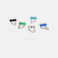 Bar White Stones Stud, Earring, Minimalist Style, A-SS145 SS265 SS266 SS267 SS268