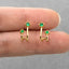 Double Lined Stones Stud, Earring, Minimalist Style, A-SS258 SS306